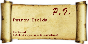 Petrov Izolda névjegykártya